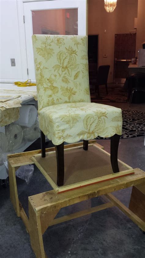 Originally intentioned to be a fully slipcovered piece. Simple parsons chair slipcover with softly scalloped skirt ...