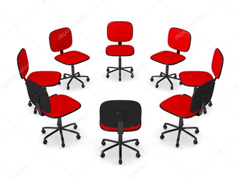 These chairs come in a range of styles and materials, including wooden, rattan or wicker. Circle of Office chairs — Stock Photo © Spectral #4651554