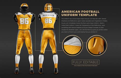 touchdown football uniform mockup  behance