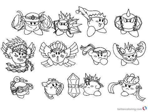 All Kirby Characters Pages Coloring Pages
