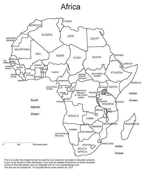 Labelled Africa World Map With Countries Free Printable World Map