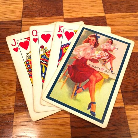 Elvgren Pinup Girl Card Brown And Bigelow Fur Coat Playing Cards