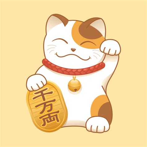 Maneki Neko Japanese Lucky Cat Cat Tapice Teepublic Mx