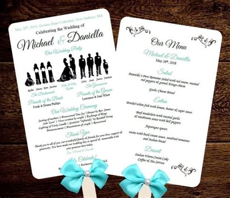 Also, make sure to pick a date when most of your guests are free. Silhouette Wedding Program Template Fan Menu DIY - Choose ...