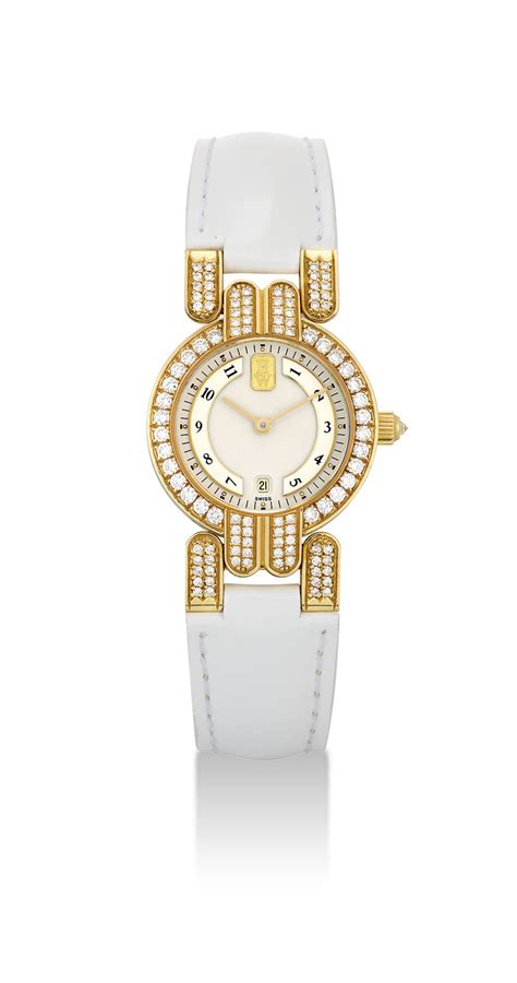 Harry Winston A Ladys 18k Gold And Diamond Set Wristwatch With Date
