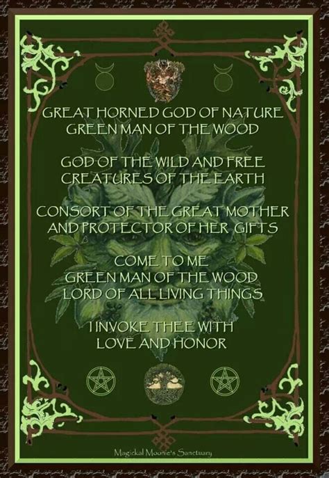 Green Man Invocation Green Witchcraft Wiccan Witch Wiccan Spells Wiccan Beliefs Pagan