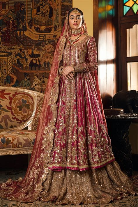 Buy Red Bridal Lehenga Pakistani Bridal Dress Online 2020 Nameera By Farooq