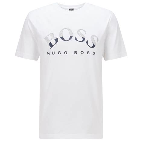 Hugo Boss Athleisure T Shirt With Curved Logo Print
