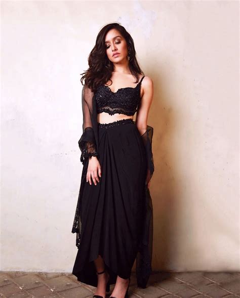 shraddha kapoor s sexy black blouse and skirt set is a great alternative to predictable lehengas