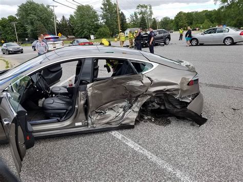 Somehow Everyone Walked Away From This Massive Tesla Crash Bgr