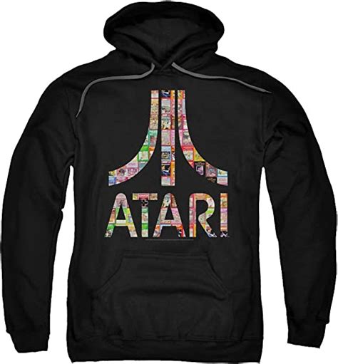 Atari Mens Box Art Pullover Hoodie Uk Clothing