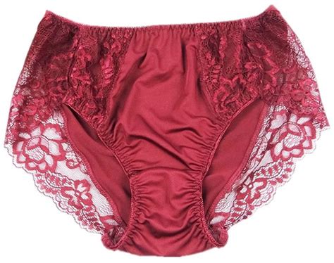 Lasricas Womens Plus Size Briefs Hi Cut Full Brief Panty Lace Trimmed Milk Protein Fiber