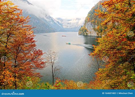 View Of Koenigssee King S Lake Surrounded By Alpine Mountains From