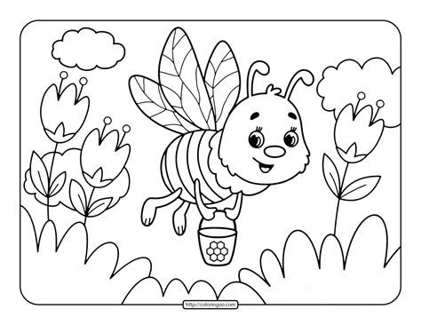 Bee Outline Coloring Pages Coloring Pages