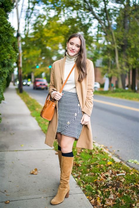 A Houndstooth Skirt For Winter And Fall Connecticut Fashion And