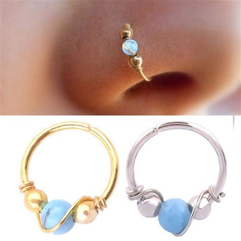 Hoops Turquoises Septum Clickers Nose Ring Lip Tragus Piercing Helix Piercing Ear Cartilage