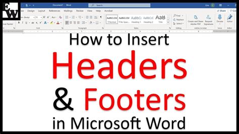 How To Insert Headers And Footers In Microsoft Word Youtube
