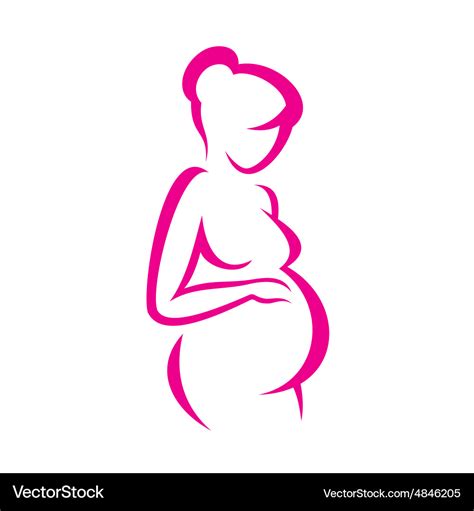 pregnant woman symbol stylized sketch royalty free vector