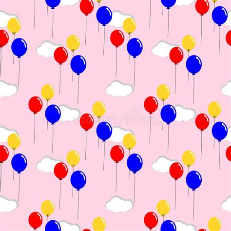 Colorful Balloons Seamless Pattern Stock Vector Illustration Of