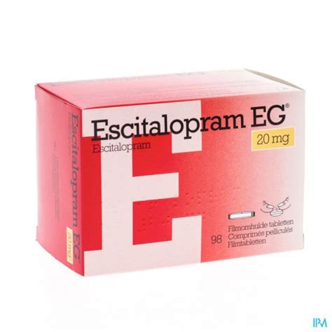 escitalopram eg 20 mg filmomh tabl 98 x 20 mg apotheek maes