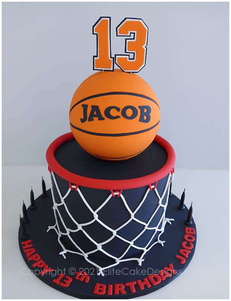 Basketball Hoop Birthday Cake In Sydney Teens Birthday Cakes By Elitecakedesigns