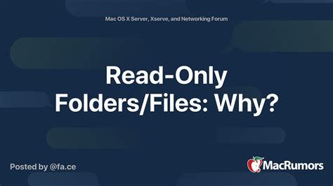 Read Only Foldersfiles Why Macrumors Forums