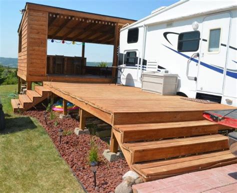 Deck We Built Always Evolving At Our Permanent Camp Site Located