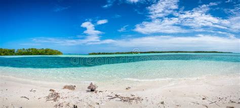 Panoramic View Of Noronqui Cay At Los Roques National Park Stock Photo