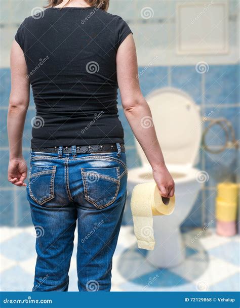 Man Suffers From Diarrhea Is Sitting On Toilet Bowl Royalty Free Stock Photo Cartoondealer Com