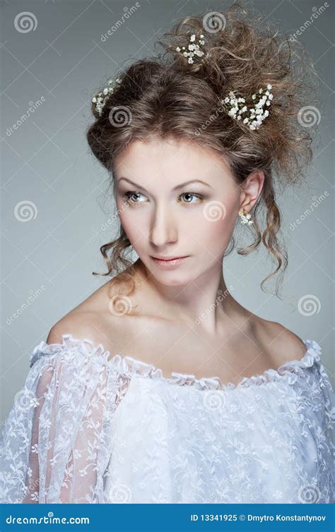 Charming Woman In White Dress Stock Image Image Of Dress Pretty