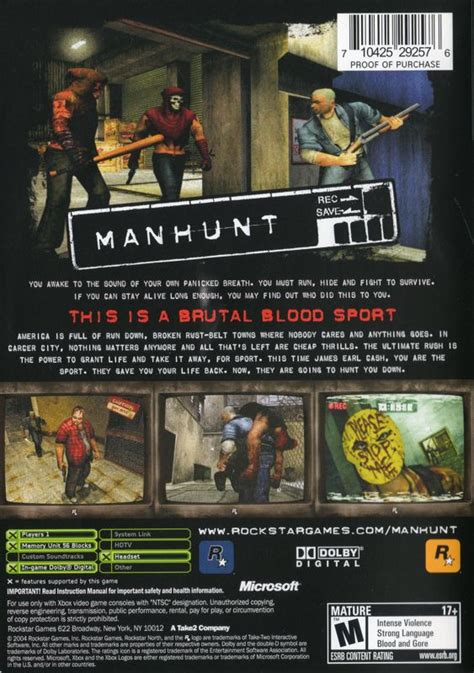 Manhunt 2004 Xbox Box Cover Art Mobygames