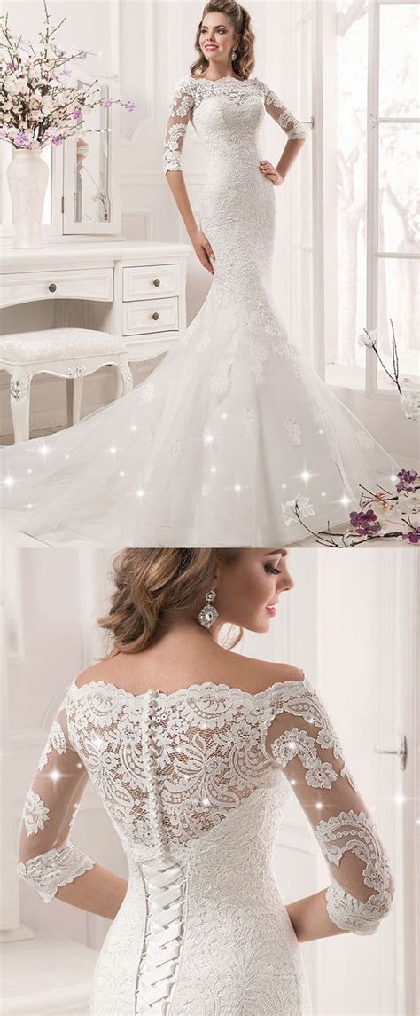 Fabulous Tulle And Satin Bateau Neckline Mermaid Wedding Dresses With Lace Appliques Wedding