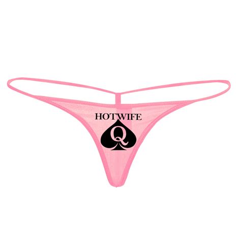 Buy Qos Pink Hotwife Queen Of Spades Logo G String Thong Tanga Online