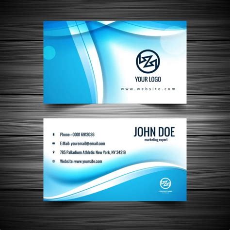 Blue Wavy Business Card Eps Ai Vector Uidownload