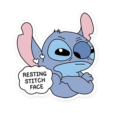 Lilo And Stitch Sticker Resting Stitch Face Disney Glossy Etsy
