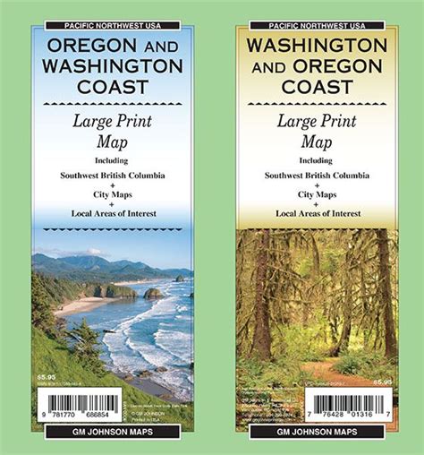 Washington And Oregon Coast Large Print Washington State Map Gm