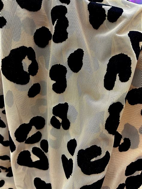 New Flocking Cheetah Nude MESH Fabric Fabric Sold By The Yard Etsy