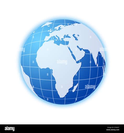 Blue World Globe On A White Background Clipping Path Stock Photo Alamy