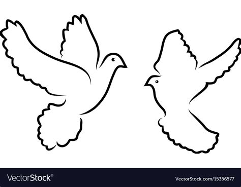 Doves Silhouettes Royalty Free Vector Image Vectorstock