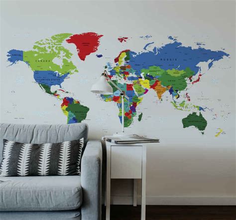 Vinil Mapa Do Mundo A Todo Color TenStickers