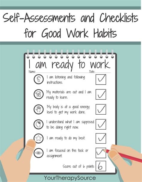 Informal assessments are an easy way to stay connected with your. Self-Assessments and Checklists for Good Work Habits ...