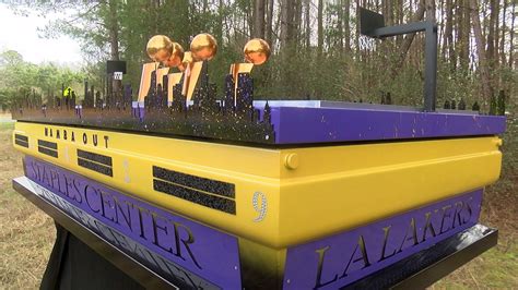 Kobe Bryant Custom Made Tribute Casket Features Lakers Court And 5