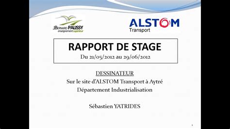 Alstom Soutenance Du Rapport De Stage Industriel Youtube