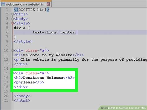 How To Center Text In Html With Pictures Wikihow
