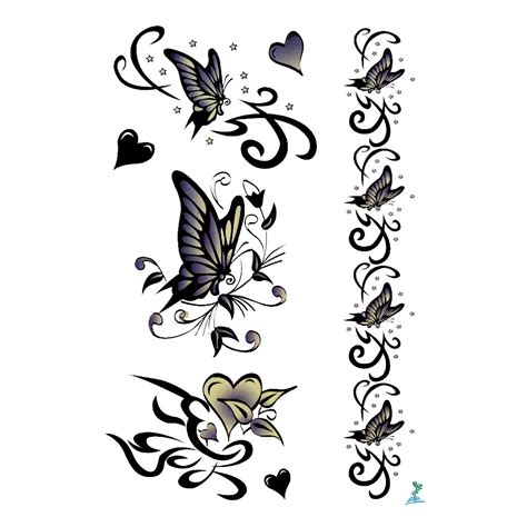 Yeeech Temporary Tattoos Sticker For Women Sexy Fake Large Butterflies Designs Arm Leg Back Long