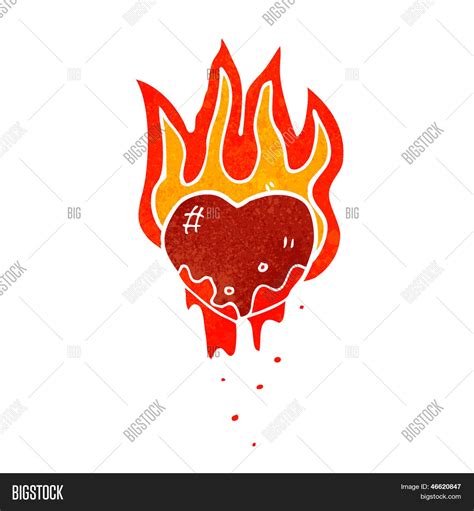 Flaming Heart Symbol Vector And Photo Free Trial Bigstock