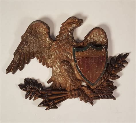 vintage sexton american eagle 576 metal wall plaque with shield 6 tall shabby americana