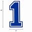 Royal Blue Collegiate Number 1 Plastic Yard Sign 30in  Party City