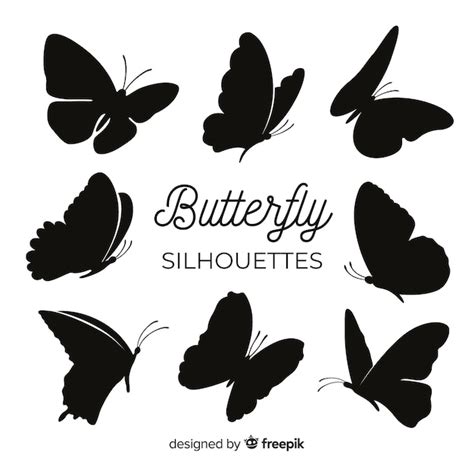 Silhouettes De Papillon Volant Vecteur Gratuite