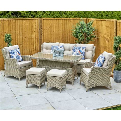 Lg Outdoor Toulon Lounge Dining Set With Adjustable Table Garden Street